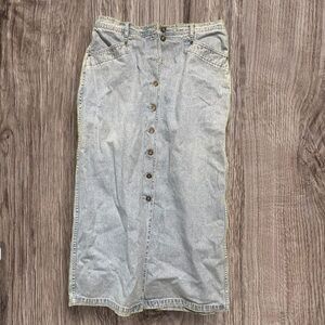 Christopher & banks long denim skirt with buttons